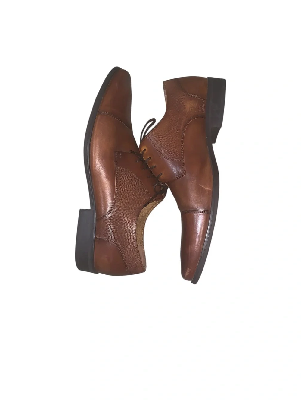 Florsheim Men’s Tan Brown Leather Derby Oxfords Dress Shoes
